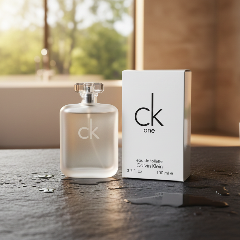 Calvin Klein CK One Unisex EDP 100ml – Long-Lasting Fresh Fragrance for Men & Women with frosted bottle and packaging