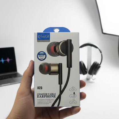 Fast X X23 Wired Earphones – HiFi Bass - Product Image 1