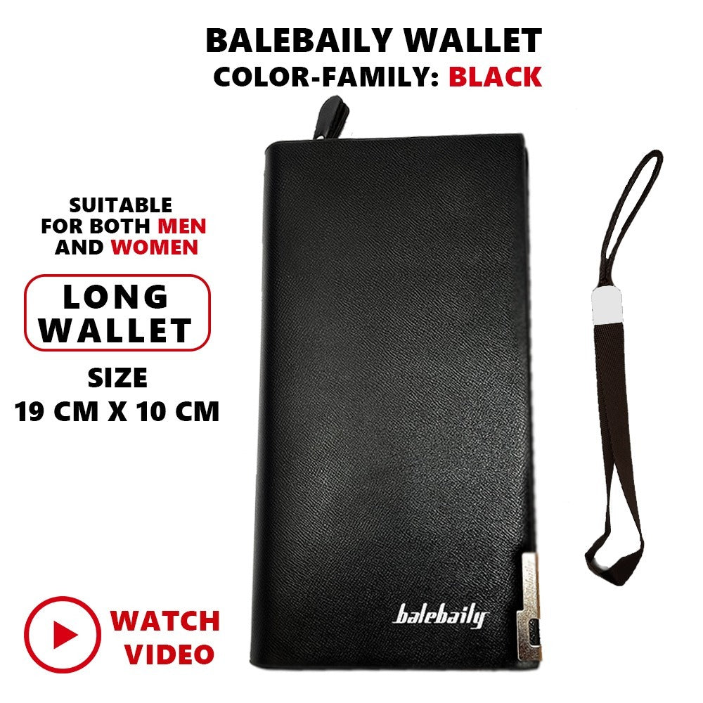 Balebaily Premium Black Long Leather Wallet - Product Image 4