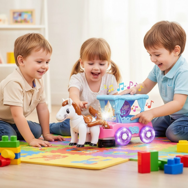 Cartoon Flash Carriage Musical Toy with Lights & Sound for Kids – luxury product photo 4, NORE store