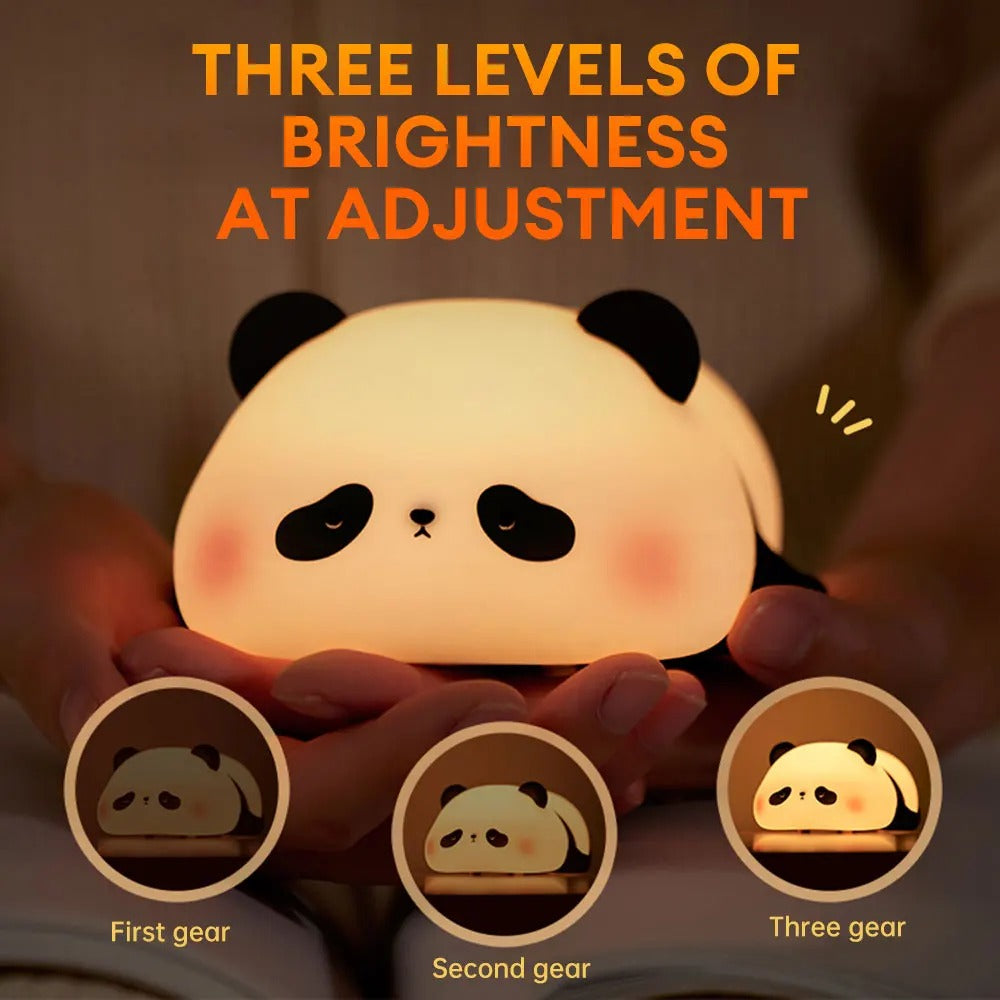 Cute Panda Silicone Night Light – Soft Touch LED Lamp for Kids Bedroom – luxury product photo 3, NORE store