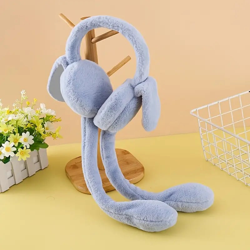 Cute Jumping Rabbit Earmuffs Hat – Moving Ears - Product Image 1