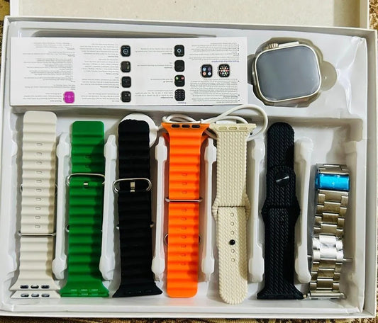 Ultra Smart Watch with 7 Silicone Straps – Stylish & Comfortable - Product Image 1