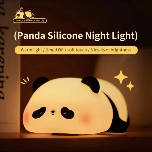 Cute Panda Silicone Night Light – Soft Touch LED Lamp for Kids Bedroom – luxury product photo 2, NORE store